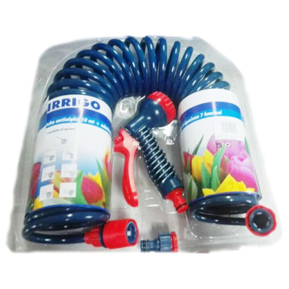 Irrigo Kit Tubo Spiralato 10 M Con Pistola - 6 Pz