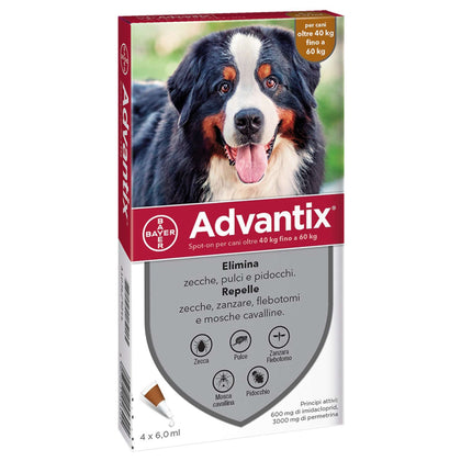 Bayer Advantix Spot On 4 Pipette Cani 40 -60 Kg
