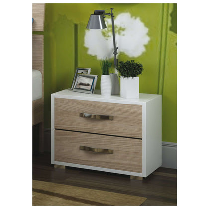 Linea Modern Comodino 2 Cassetti 52X36Xh43 Cm Ol/Bi