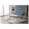 Set Tavolo Con 4 Sedie 120X70 Cm Eff.Marmo Chiaro