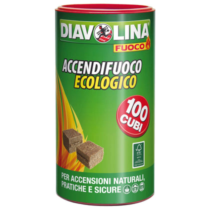 Accendifuoco 100 Cubi Diavolina Ecologico 15317 - 6 Pz