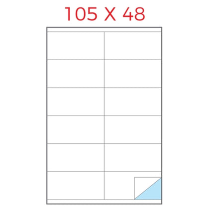 Cf.100Fg. A4 Con 12 Etichette Adesive 105X48 X1