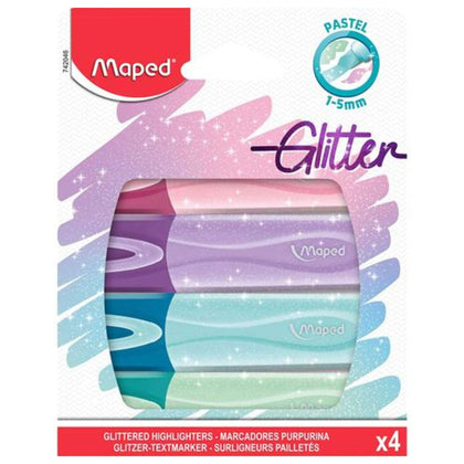 Bl. 4 Evidenziatori Glitter Pastel  Assortiti X1