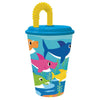 Bicchiere Con Cannuccia Baby Shark 430Ml St13530 X1