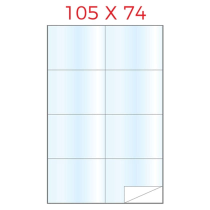 Cf.50Fg A4 Etichette Ades. Poliest. Trasp. 105X74 X1