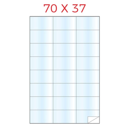 Cf.50Fg A4 Etichette Ades. Poliest. Trasp. 70X37 X1