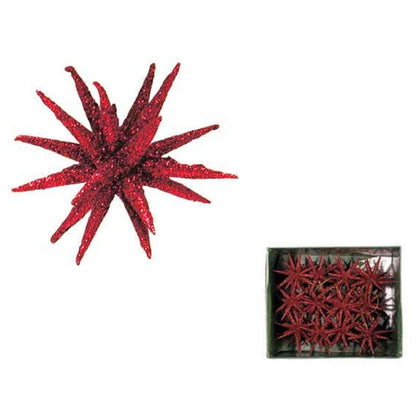 Bx 12 Stelle Glitterate Red Ø10Cm X1