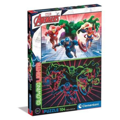 Puzzle 104Pz Glowing - Marvel Avengers 27554 X1