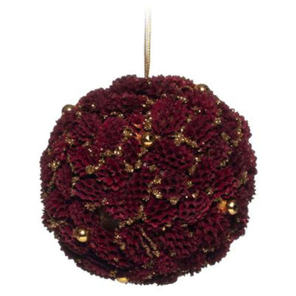 Sfera Decorata Red/Gold 80Mm. Jy40789/R X12