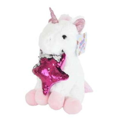 Peluche 20Cm Unicorno C/Cusino Stella Paillettes X1