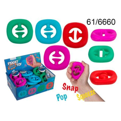 Fidget Snap Squeeze 30Gr 6X6X1.2Cm 4Colori 61/6660 X1