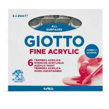 Tempera Acrilica Giotto 21 Ml. Argento X6