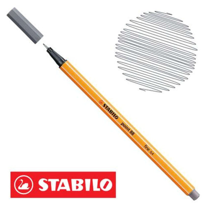 Penna Stabilo Point 88 Grigio Scuro 96 X10