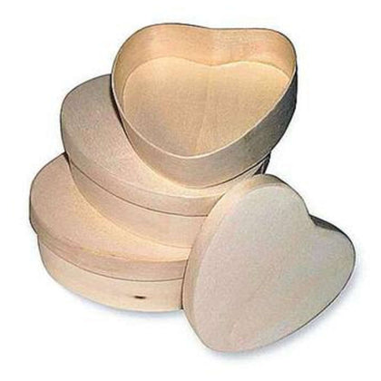 Set 3 Scatole A Cuore Legno 05958 X1