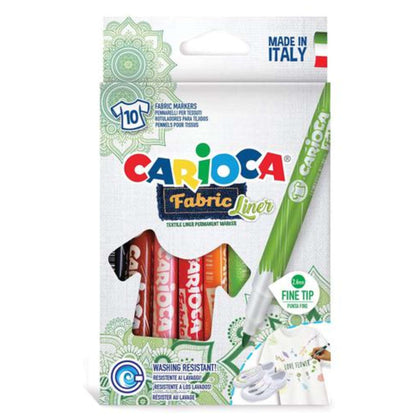 Sc.10 Pennarelli Marcatori Tessuto Fabric Fineliner Carioca 42909 X1