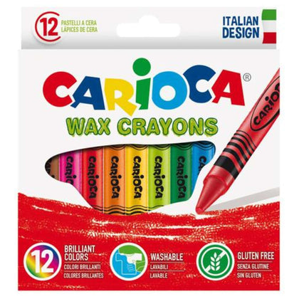 Sc.12 Pastelli A Cera Wax Crayons Carioca 42365 X12