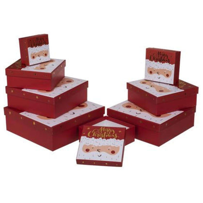 Scatola 8Pz Regalo Rossa Bianca Babbo Natale M.C. X1