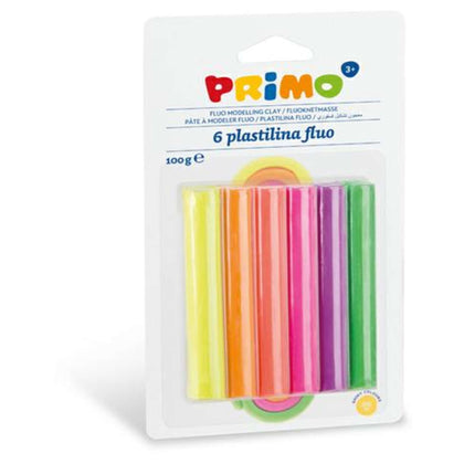 Bl.6 Plastilina 100Gr. Fluo Primo X6