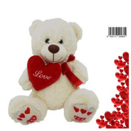 Peluche Orso Con Fiocco E Cuore 94855 X1