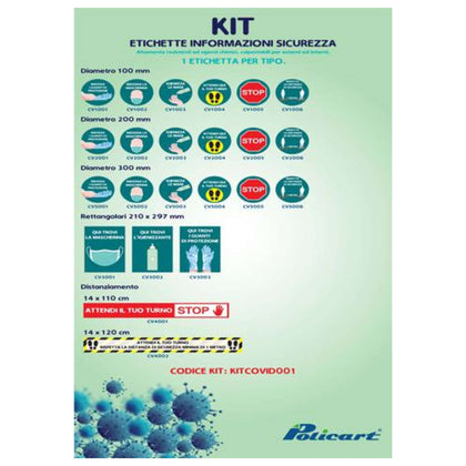 Kit 23 Etichette Adesive Infor./Sicur. Assortite X1