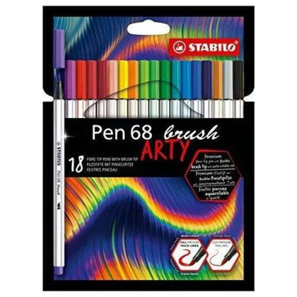 Scatola 18 Penne Stabilo Pen 68 Brush Arty X1