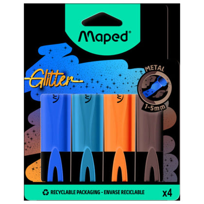 Bl. 4 Evidenziatori Glitter Metal Maped Assortiti X1