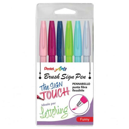 Cf. 6 Brush Sign Pen Assortimento 0022293 X1