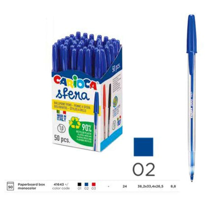 Cf.50 Penna Sfera Blu Carioca 41643 X1