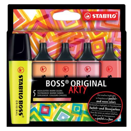 Cf. 5 Evidenziatori Boss Arty Colori Caldi X1