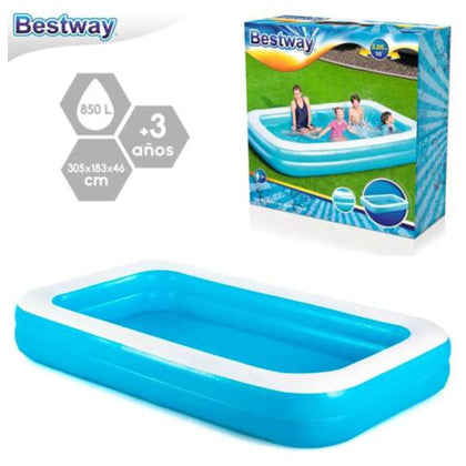 Piscina Blu Rettangolare Gonfiabile 305X183X46Cm 541500 X1
