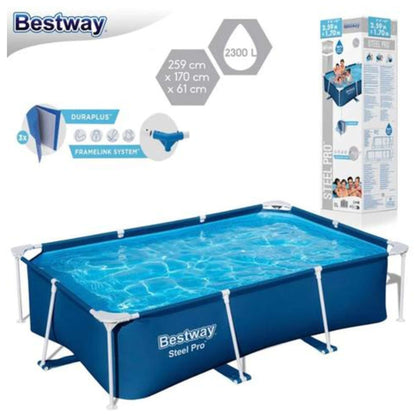 Piscina Tubolare Rettangolare Steel Pro 259X170X61Cm 564030 X1