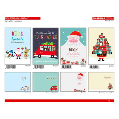 Biglietti Buon Natale Con Glitter Abncc19 X12
