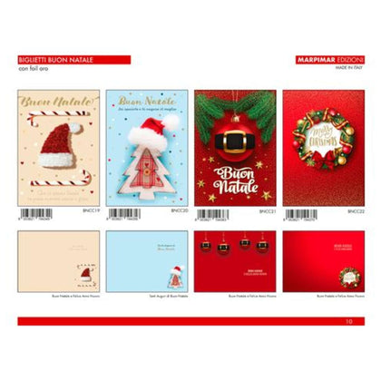 Biglietti Buon Natale Con Foil Oro Abncc06 X12