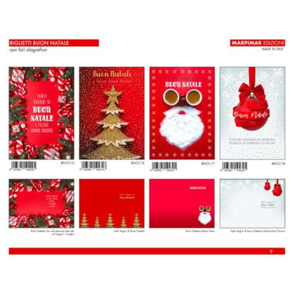 Biglietti Buon Natale Con Foil Olografico Abncc05 X12