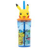 Bicchiere 360Ml Con Cannuccia Tritan 3D Pokemon Pk-St08066 X1