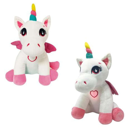 Peluche 30Cm Con Luci Baby Unicorno Pegasus X1