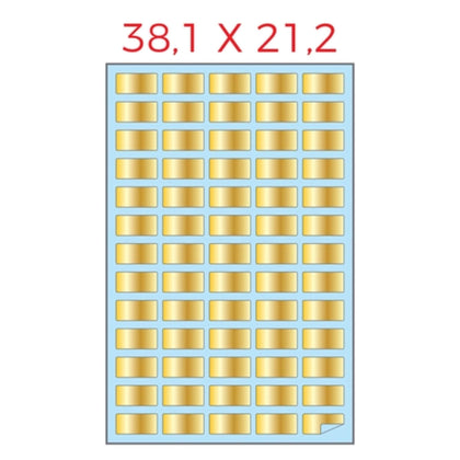 Cf.100Fg. A4 Etichette Adesive 38.1X21.2 Oro 501 X1