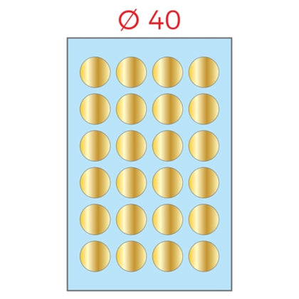 Cf.100Fg. A4 Etichette Adesive Diametro 40 Oro 503 X1