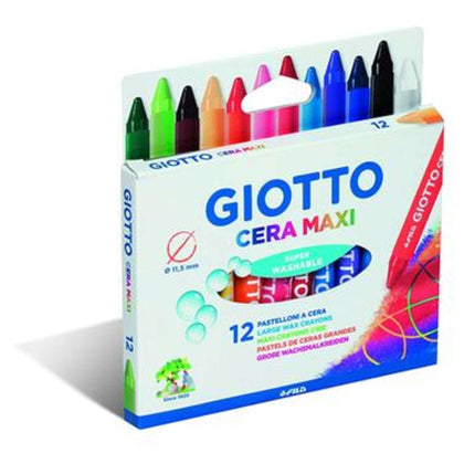 Scatola 12 Pastelli A Cera Maxi Giotto 2912 X10