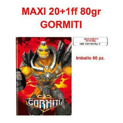 Maxi Quaderni 20+1Ff 80Gr Rigatura C Gormiti X10