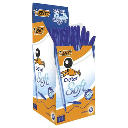 Cf.50 Penne Bic Cristal Soft Blu  X1