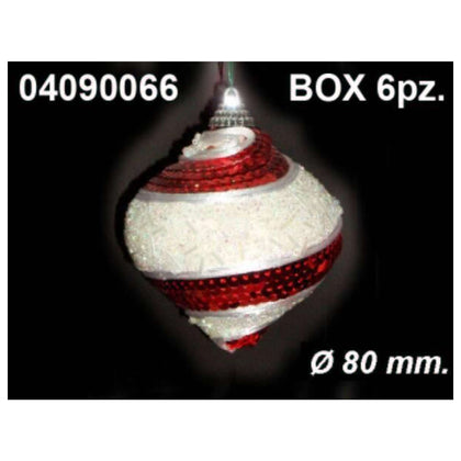 Box 6 Onion Spiralate Red/White 8Cm.Db6037-8/R-W X1