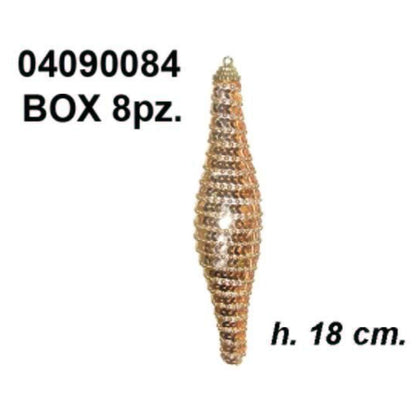 Box 8 Drop Paietta+Perline Gold 18Cm.Db6022/G X1