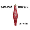 Box 8 Drop Paietta+Perline Red/Re 18Cm.Db6022/R-R X1