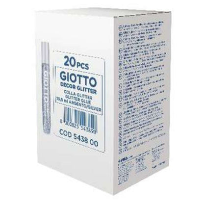 Glitter Glue Giotto 10.5Ml. Argento X20