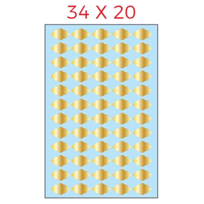 Cf.100Fg. A4 Etichette Adesive 34X20 Oro 505 X1