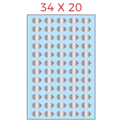 Cf.100Fg. A4 Etichette Adesive 34X20 Argento 505 X1