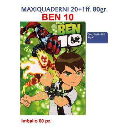 Maxi Quaderni 20+1Ff 80Gr Rigatura C Ben 10 X10