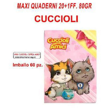 Maxi Quaderni 20+1Ff 80Gr Rigatura C Cuccioli X10