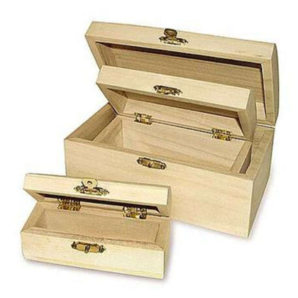 Set 3 Bauletti Legno Con Chiusura 05959 X1